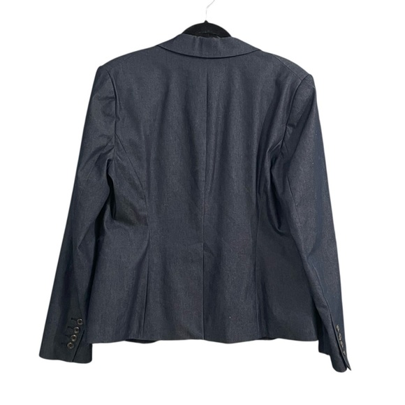 Lord & Taylor Navy Denim Stretch Blazer 12 - Picture 4 of 6